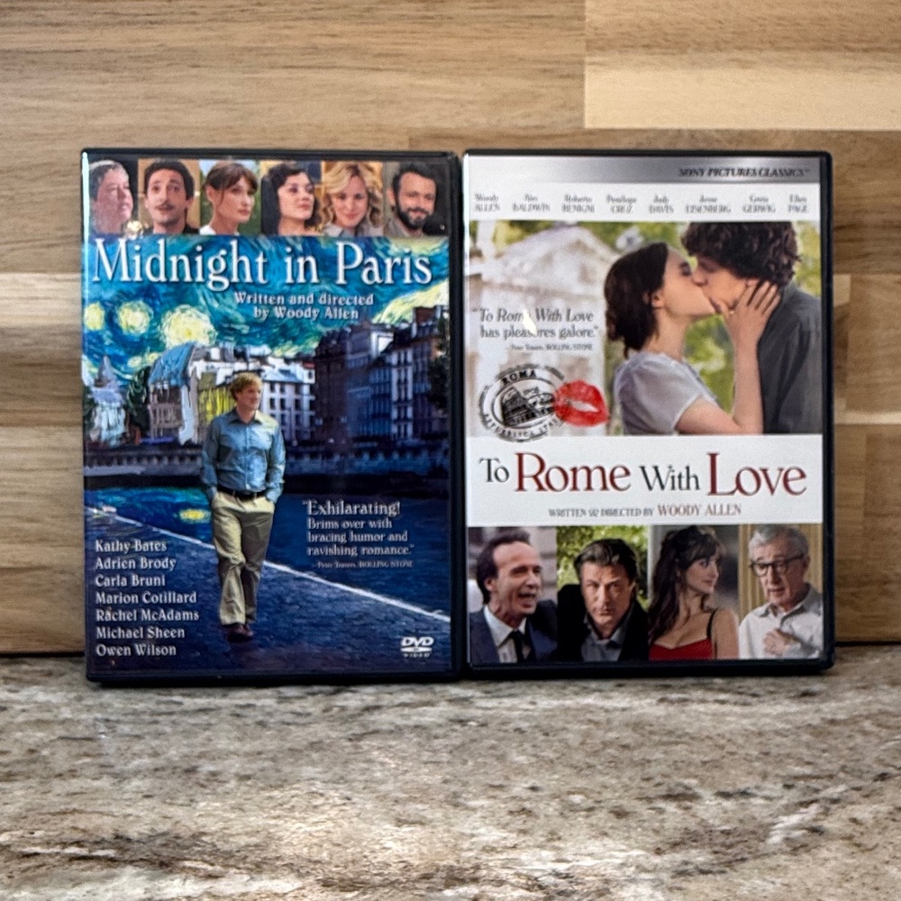 Woody Allen Rom Com Bundle -  To Rome With Love & Midnight in Paris DVD's